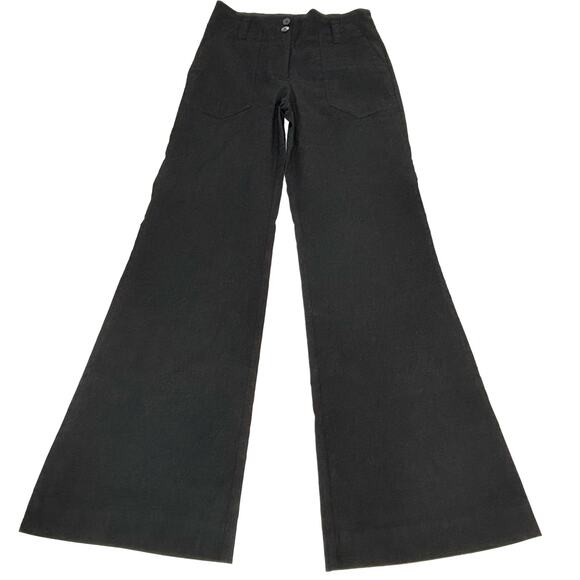 Anthro Maeve The Naomi Black High Waist Wide Leg Pants 4 - Picture 2 of 11